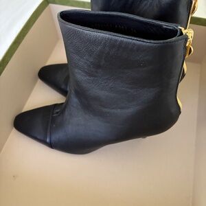 ESCADA Black Leather Anke Boots